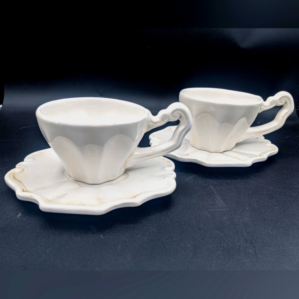 Vietri (Italy) "Antico Bianco" Embossed White Italian Pottery, Rustic Pottery